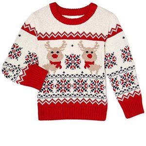 Baby Toddler Boys Girls Christmas REINDEER Sweater Size 2T  Knit Crew NWT